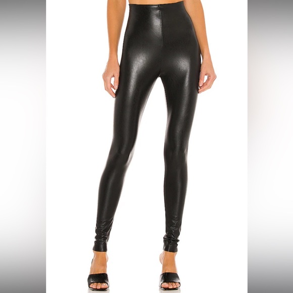 Commando Perfect Control Faux Leather Leggings in Black - Picture 2 of 6